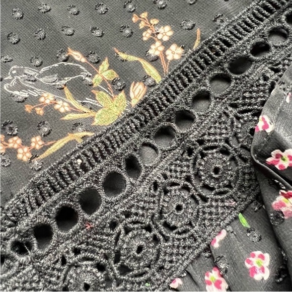 2/25 Anthropologie Maeve Steffy Floral Boho
Blouse Top Shirt Swiss Dot peplum - Picture 6 of 7